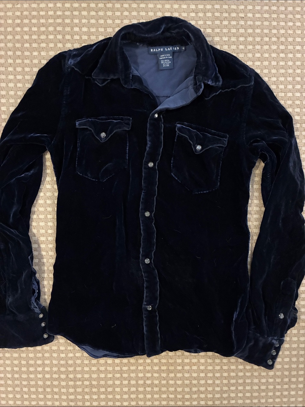 Crushed blue Velvet top